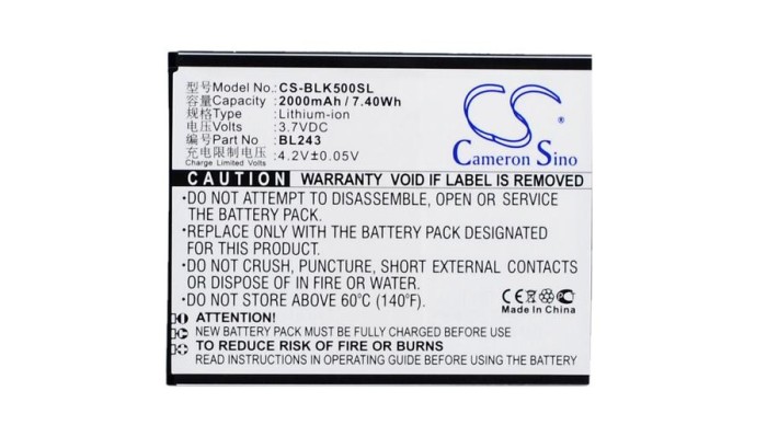 Cameron Sino 2000mAh Lenovo K3 Note,K50-T5,Lemon K3 Note,K50-T3s Baterie
