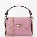 Cumpara ieftin Geanta roz plamaniu mica din piele naturala 1602 122