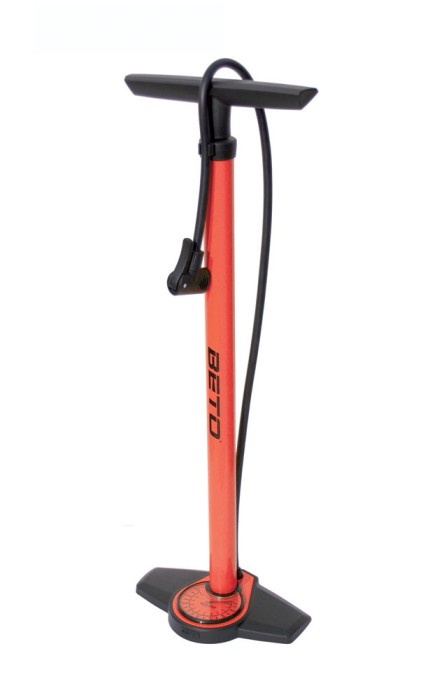 Pompa din otel, cu manometru, lungime 66cm, culoare rosu, valva AV,DV,FV Cod:588080763RM