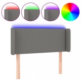 Cumpara ieftin Tablie de pat cu LED, gri inchis, 103x16x78/88 cm, textil