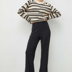 Day Birger et Mikkelsen pantaloni femei, culoarea negru, lat, high waist
