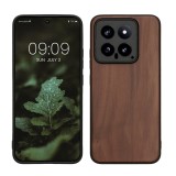 Husa Kwmobile pentru Xiaomi 14, Maro, Lemn, KWM000020MM001C, Silicon, Carcasa