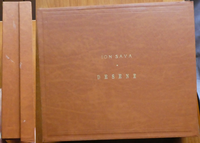 Ion Sava , cutie cu albumul artistului semnat de Medi Dinu si 18 planse , 1973