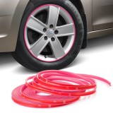 Inele de protectie si decor jante, adezive, din plastic flexibil - pink, AVEX