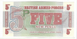 Bancnota militara UNC 5 pence 1972 - Marea Britanie
