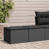 Set mobilier gradina Gossi, 2 piese, poliratan/lemn acacia, negru, perne incluse, depozitare