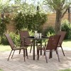 VidaXL Set de masă pentru grădină 5 pcs Maro Textilene și oțel 3379129