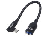 Cablu USB 3.2 Gen 2 LOGILINK USB A la USB C unghiat 0,2m negru