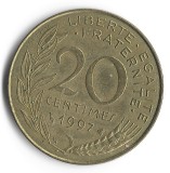 Monedă Franța 20 centimes 1997