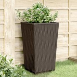 VidaXL Jardiniere de grădină, 2 buc., maro, 32,5x32,5x57 cm, PP