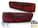 Set de stopuri LED de tuning potrivit pentru Audi A6 C7 sedan 2011-2014 rosu/alb, stanga si dreapta, pentru modelul cu stopuri LED din fabrica Perform