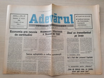 adevarul 21 ianuarie 1990-o luna de la inceputul revolutiei romane foto