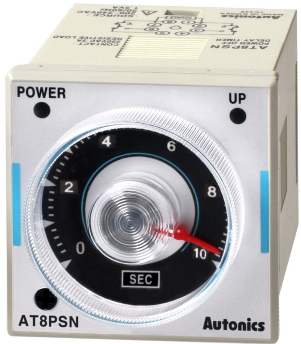 Timer electronic de 0,05&divide;10 secunde DPDT 250VAC/3A, 250VAC/5A, 30VDC/3A, 30VDC/5A