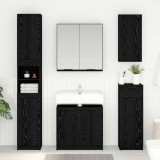 vidaXL Dulap de Baie Stejar Negru 64,5 x 33,5 x 59 cm Lemn compozit 880745