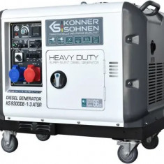 Generator de curent 7.5 kW diesel - Heavy Duty - insonorizat - Konner & Sohnen - KS-9300DE-1/3-ATSR-Super-Silent