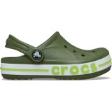 Saboti Crocs Toddler Bayaband Clog Verde - Army Green/Lime Punch