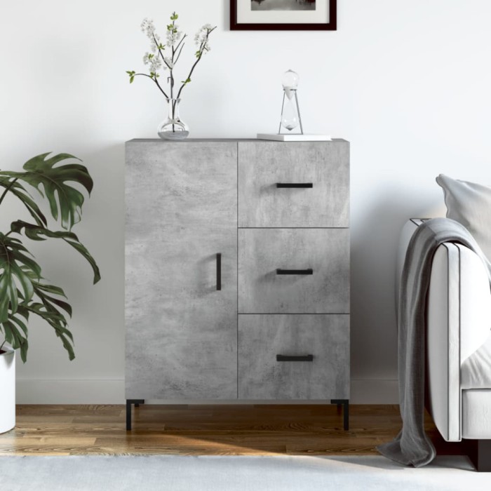 vidaXL Servantă, gri beton, 69,5x34x90 cm, lemn compozit 827920