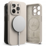 Husa Ringke Silicone Magnetic MagSafe pentru Apple iPhone 15 Pro Bej, Silicon, Carcasa