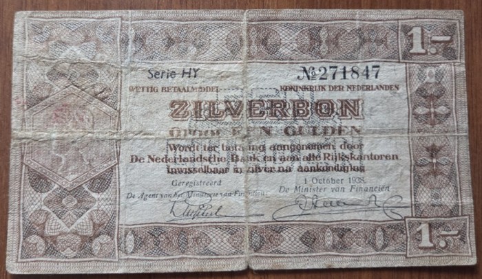 1 gulden 1938, Olanda / Țările de Jos