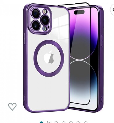 Huse silicon cu protectie camera MagSafe compatibila cu Iphone 14 Pro Max Mov foto