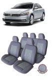 Cumpara ieftin Set huse din piele perforata VW Passat B8 (2014-2022) GRI