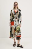 Desigual rochie COLLAGE LACROI culoarea negru, midi, evazată, 25SWVW45