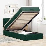 Cumpara ieftin Cadru de pat otoman cu saltea verde inchis 90x190cm catifea