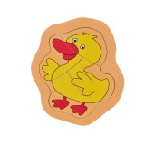 Puzzle din lemn, Ratusca, 5 piese, 15x13.2 cm, ATU-087516, Oem