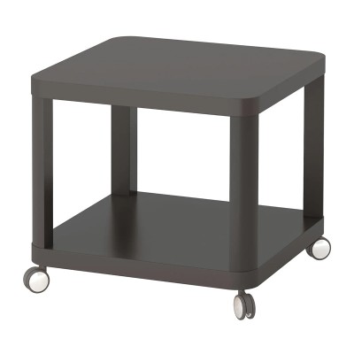 Masuta cafea cu rotile Grey, 50 x 50 cm, pal/mdf, raft reviste, Gri foto