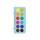 Set acuarele cu sclipici si pensula,12 culori,carcasa pvc, Keyroad