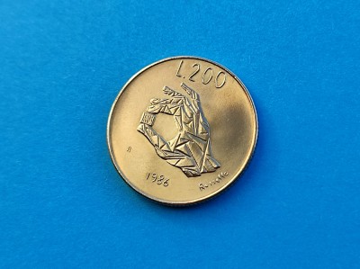 200 Lire 1986 San Marino-AUNC++ -RAR foto