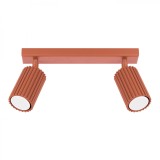 Lampă De Tavan Karbon Ocru Roșu Aluminiu Cu 2 Becuri Tub Minimalist De Interior.