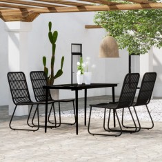 vidaXL Set de servit masa pentru grădină, 5 piese, negru 3099181