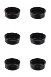 Set boluri, 6 piese, 60 ml, Portelan, Negru