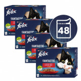 Cumpara ieftin FELIX Fantastic selecție de pliculețe delicioase cu pui, vită, iepure și miel 48 x 85 g