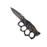 Rozeta pumnal box autoaparare cu cutit briceag cap de mort