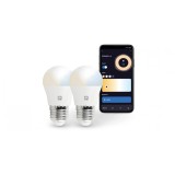 Pachet 2 Becuri LED Garza Smart Wifi Smart, 5,5 W (echivalent cu 40 W incandescenta), E27, CCT, Control prin voce si aplicatie, 2,4GHz - RESIGILAT