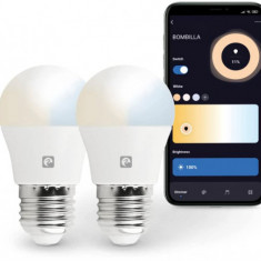 Pachet 2 Becuri LED Garza Smart Wifi Smart, 5,5 W (echivalent cu 40 W incandescenta), E27, CCT, Control prin voce si aplicatie, 2,4GHz - RESIGILAT