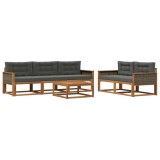 vidaXL Set de canapele de exterior cu pernă 6 pcs Natural și Antracit 3382340