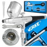 Pistol de vopsit, aerograf cu reglaj dublu, duza 0.33mm, rezervor 7 ml, Verke