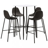 Set mobilier de bar, 5 piese, gri &icirc;nchis, material textil GartenMobel Dekor, vidaXL