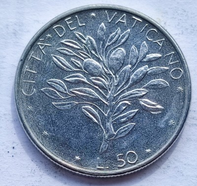 951. Moneda Vatican 50 lire 1976 (Olive) foto
