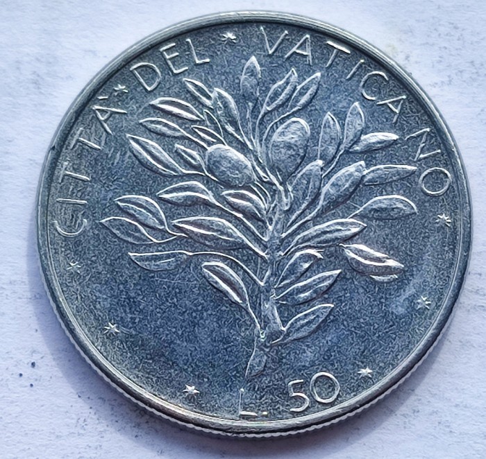 951. Moneda Vatican 50 lire 1976 (Olive)