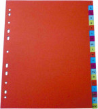Index Plastic Color, Numeric 1-12, Extra Wide, A4+, 125 Microni, Optima