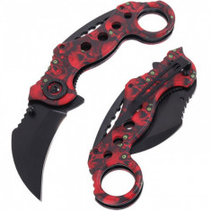 Cutit Briceag Karambit Columbia, Deschidere Manuala, Rosu, 18 Cm