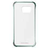 Capac de protectie Samsung Clear Cover pentru Galaxy S6 Edge, Green, Verde, Silicon, Carcasa