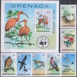 Timbre cu păsări sălbatice WWF din Grenada