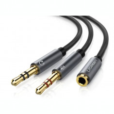 Cablu audio Ugreen stereo 2 x 3.5 mm jack la 3.5 mm jack 0.20 m negru 20899
