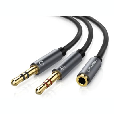 Cablu audio Ugreen stereo 2 x 3.5 mm jack la 3.5 mm jack 0.20 m negru 20899 foto