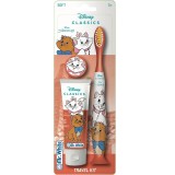 Mr.White ARISTOCATS Set Periuta dinti cu ventuza si Pasta de dinti copii +3 ani Aroma Capsuni 25ml